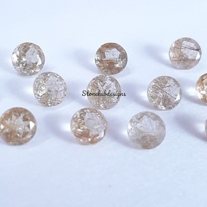 5 pcs 4MM, 5MM, 6MM Copper Rutile Quartz Round Faceted Top Quality- Natural Rutile Quartz faceted round For Jewelry Making