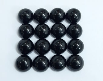 7MM, 8MM, 9MM, 10MM, 11MM Natural Black Onyx Round Cabochon Gemstone, AAA Black Onyx round smooth loose gemstone for jewelry