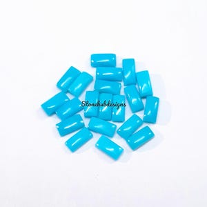 2 x 4 MM Natural Turquesa Cabochão Baguette Gemstone, AAA Bela Adormecida Turquesa Suave Baguette Flat Back Cabs para Joias