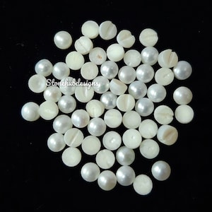 3 MM, 4 MM, 5 MM Natürliche Süßwasser Weiße Perle Runde Cabochon Edelstein, AAA weiße Perle Runde flache Rückseite Cabochon Lose Stein Für Schmuck