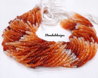 3-3.50MM Natural Mexican Fire Opal faceted Rondelle beads 13"strand, AAA Quality Mexican fire opal Rondelle Cut beads for Jewelry