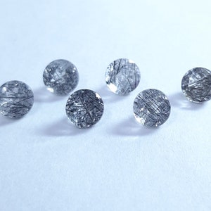 9MM, 10MM Natural Black Rutilated Quartz Faceted Round Top Quality, AAA Black Rutile Quartz faceted round cut For Jewelry
