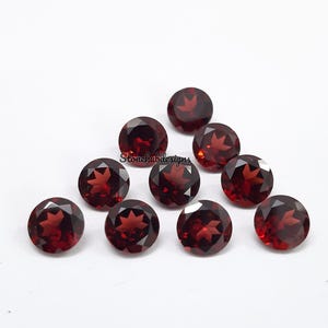 7 MM, 8 MM Natürliche Mosambik Granat facettierten runden geschliffenen Edelstein, AAA Roter Granat facettierter runder lockerer kalibrierter Schnitt für Schmuck