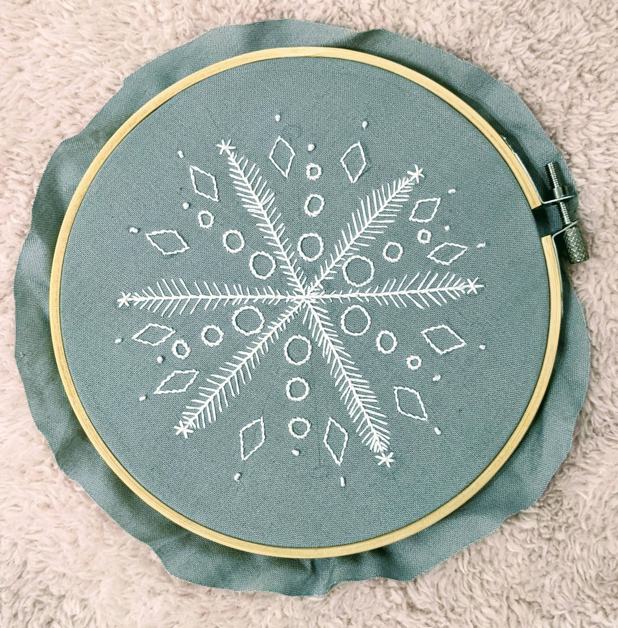 Copo de nieve bordado pared decoración