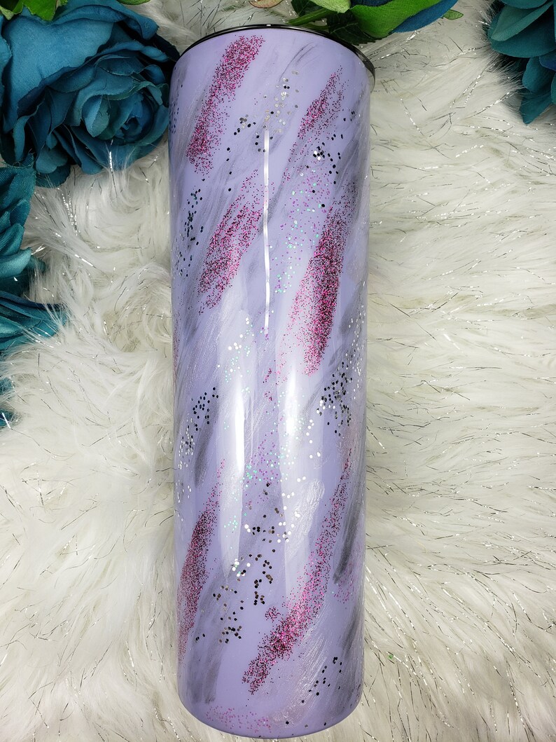 Download Purple Marble Glitter Tumbler 30 oz. Skinny | Etsy