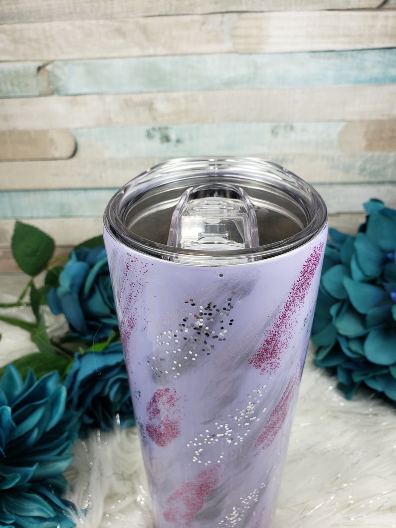 Download Purple Marble Glitter Tumbler 30 oz. Skinny | Etsy