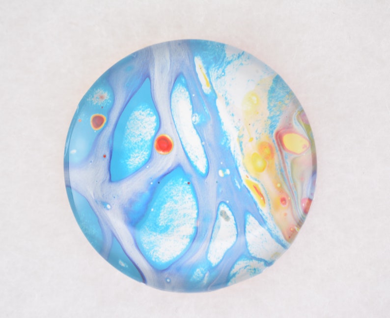 Set of 6 for bead embroidery OOAK jewelry Handpainted Cabochons embellishment crafts scrapbooking