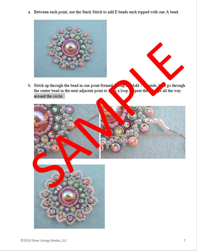 Tutorial for Bead Embroidery, Mandala Book Cover, Journal
