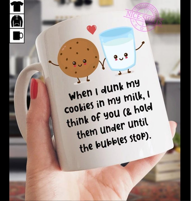 When I dunk my cookies in my milk i think of you and hold | Etsy