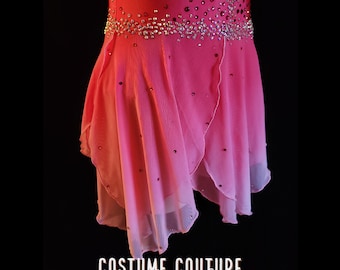 Hot Pink Ombre Figure Skating Dress, Ice Dance Competition Costume, Custom Dyed Solo Design, fits medium adult to some large adult sizes Hot Pink Ombre Figure Skating Dress, Ice Dance Competition Costume, Custom Dyed Solo Design, fits medium adult to some large adult sizes