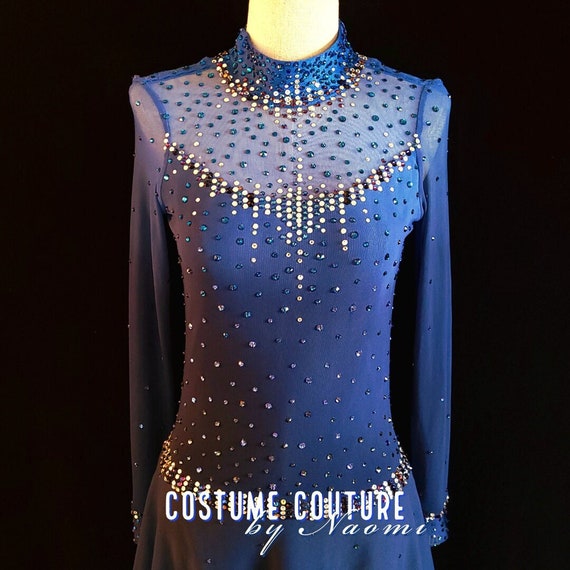 dark blue figure skating dresses Figure skating dress ice skating dress ice dance – Gymcostumes main image 1