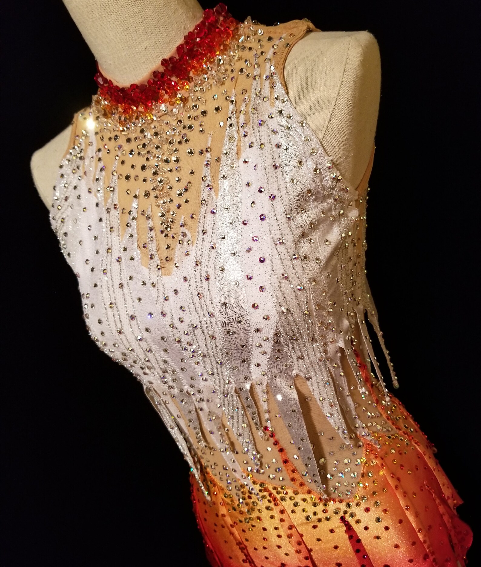 Fire and Ice Figure Skating Dress Flame Ice Dance Costume 2 Etsy
