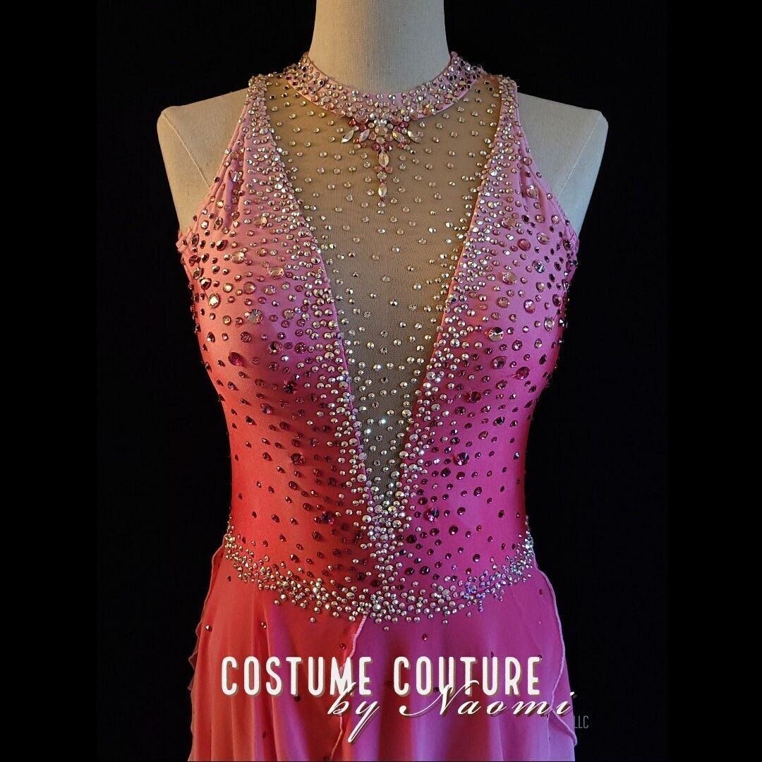 Hot Pink Ombre Figure Skating Dress, Ice Dance Competition Costume, Custom  Dyed Solo Design, Fits Medium Adult to Some Large Adult Sizes - Etsy