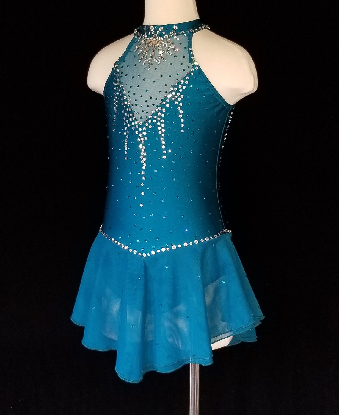 teal skating dress