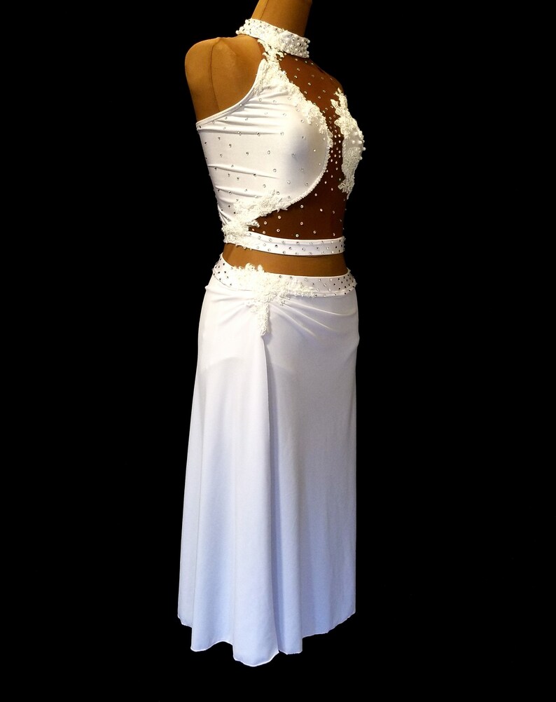 White Contemporary Lyrical Dance Costume Custom Competition Etsy