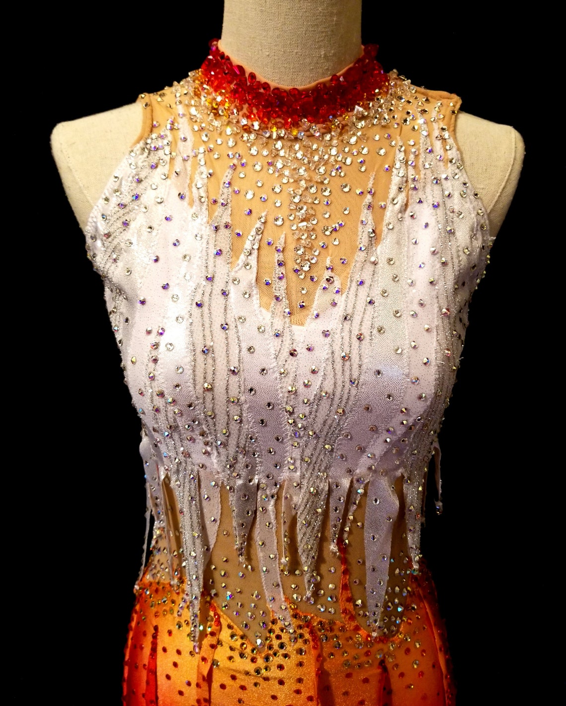Fire and Ice Figure Skating Dress Flame Ice Dance Costume 2 Etsy