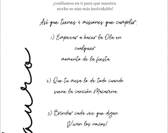 Capitán de mesa tarjeta