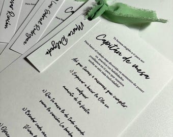 Plantilla editable para tarjeta de capitán de mesa de boda (descarga digital)