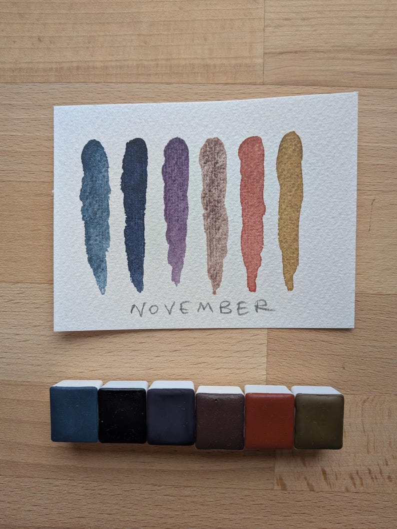 November Palette handgemachte Aquarellfarben Bild 4