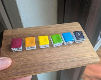 April Palette - Sechs handgemachte Aquarellfarben