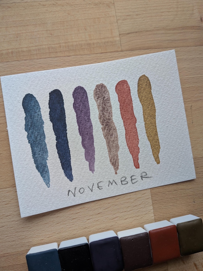 November Palette handgemachte Aquarellfarben Bild 3
