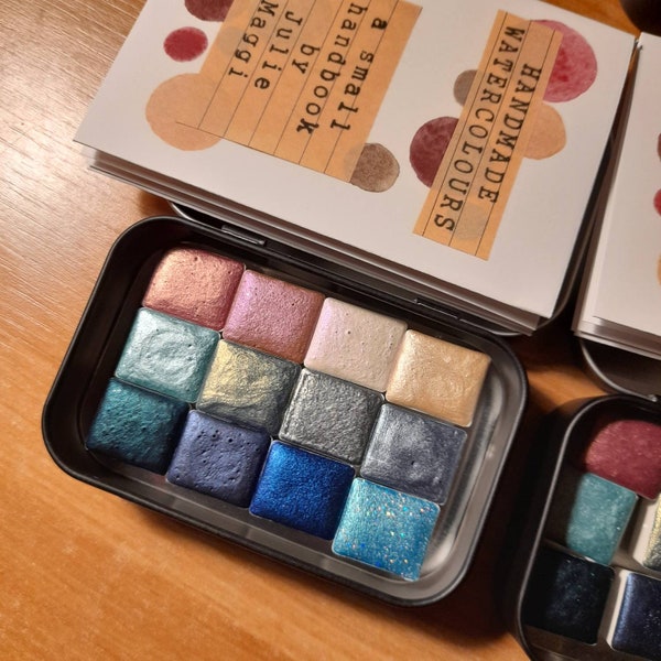 Moon Lovers palette - 12 handmade watercolour half pans