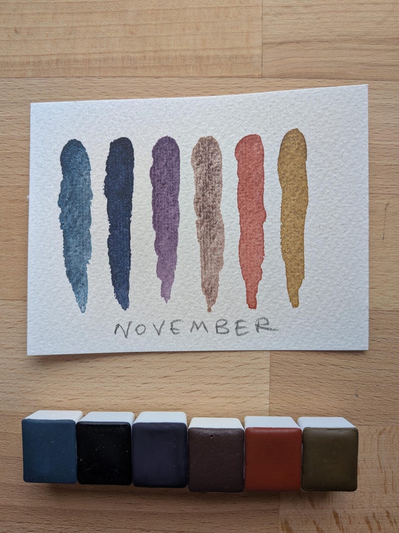 November Palette handgemachte Aquarellfarben Bild 2