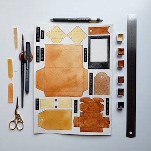 Printable Samples and Dot Cards Organizer Analogic Stickers Box Labels and Envelopes (digital download)