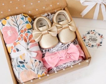 Build Your Own Baby Girl Newborn Gift Set Box| HappyBirthCo Baby Shower Mom Bag First Birthday Birth Announcement