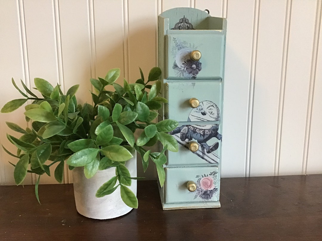 Small Decorative Box, Humpty Dumpty, Wood Box, Small Box With Drawers