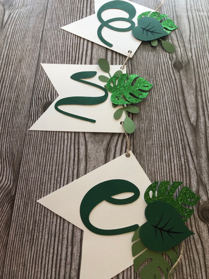 Wild One Banner First Birthday Jungle Highchair Banner Second Birthday Safari High Chair Banner