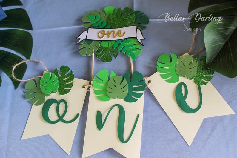 Wild One Banner First Birthday Jungle Highchair Banner Second Birthday Safari High Chair Banner
