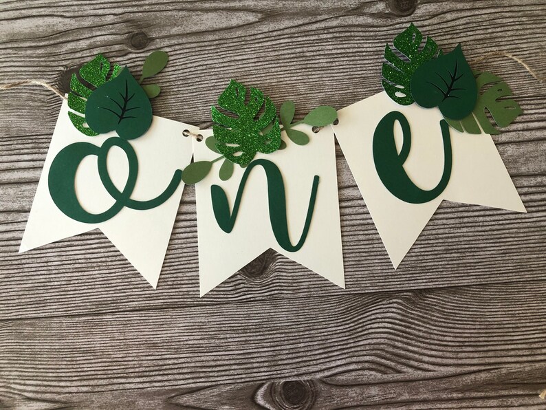 Wild One Banner First Birthday Jungle Highchair Banner Second Birthday Safari High Chair Banner