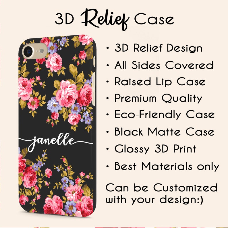 Personalised floral iphone xs case Clearance