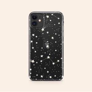 Stars iPhone 14 pro max Case Clear Stars iPhone 14 Pro Clear Silicone case iPhone 12 Case star constellations iPhone 13 pro Case space comet