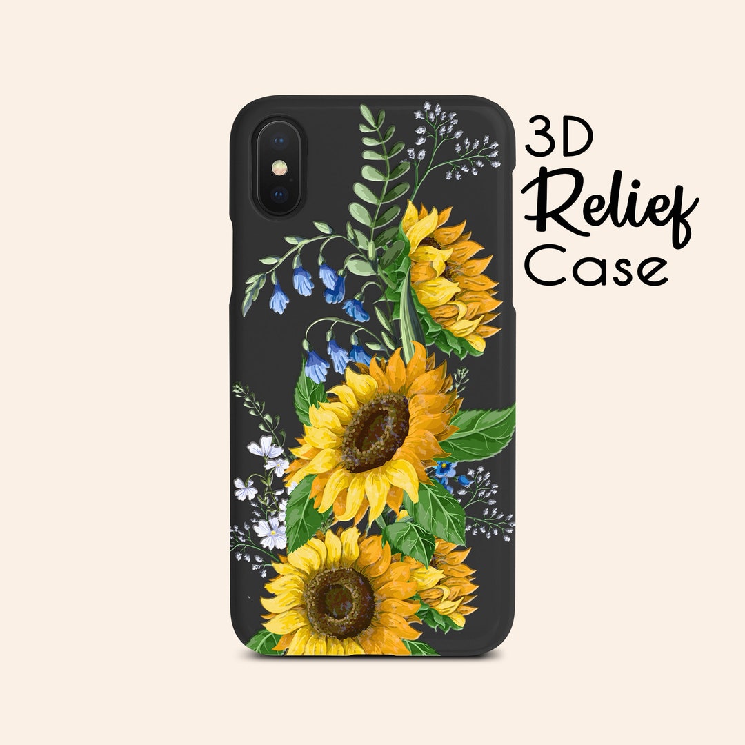 Sunflower iPhone Case Floral iPhone 13 Case Yellow Sunflowers Etsy