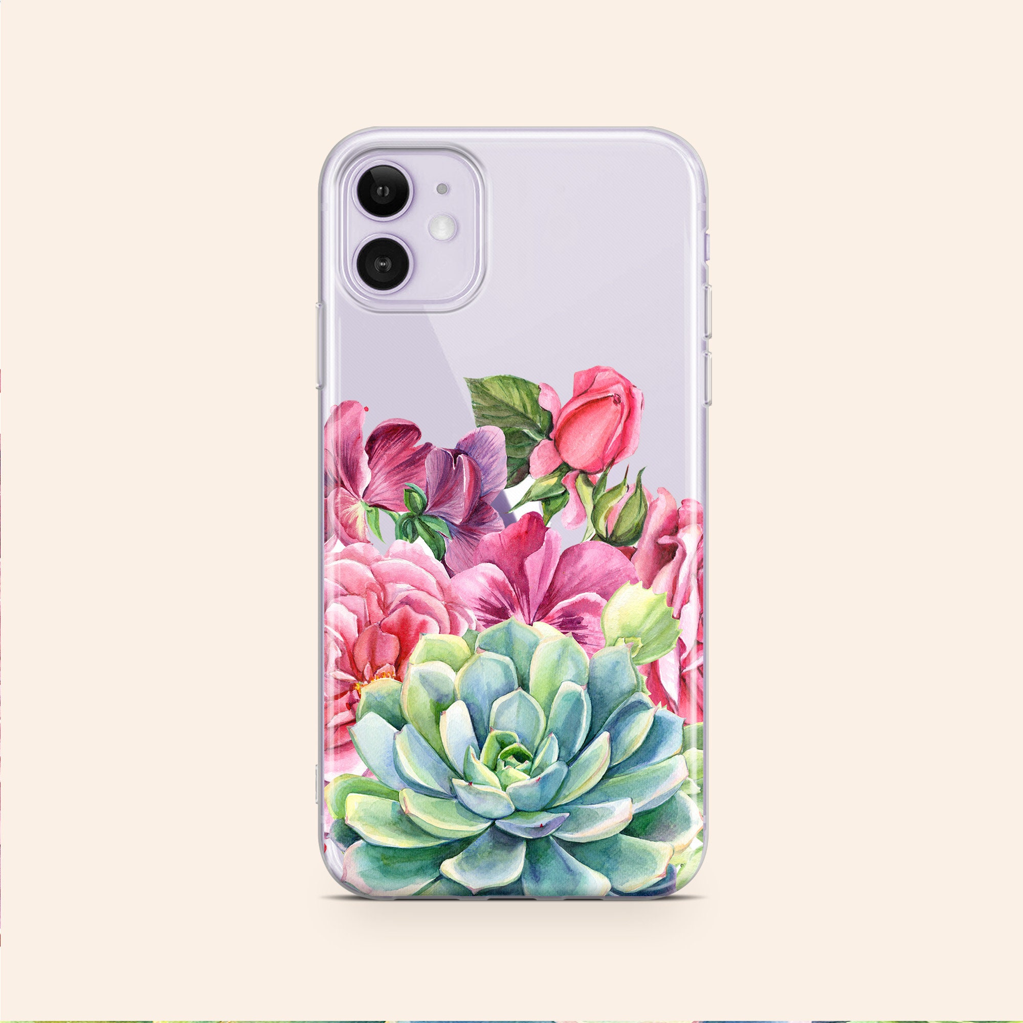 Succulents iPhone 11 Case floral cactus iPhone 11 Pro Case Etsy