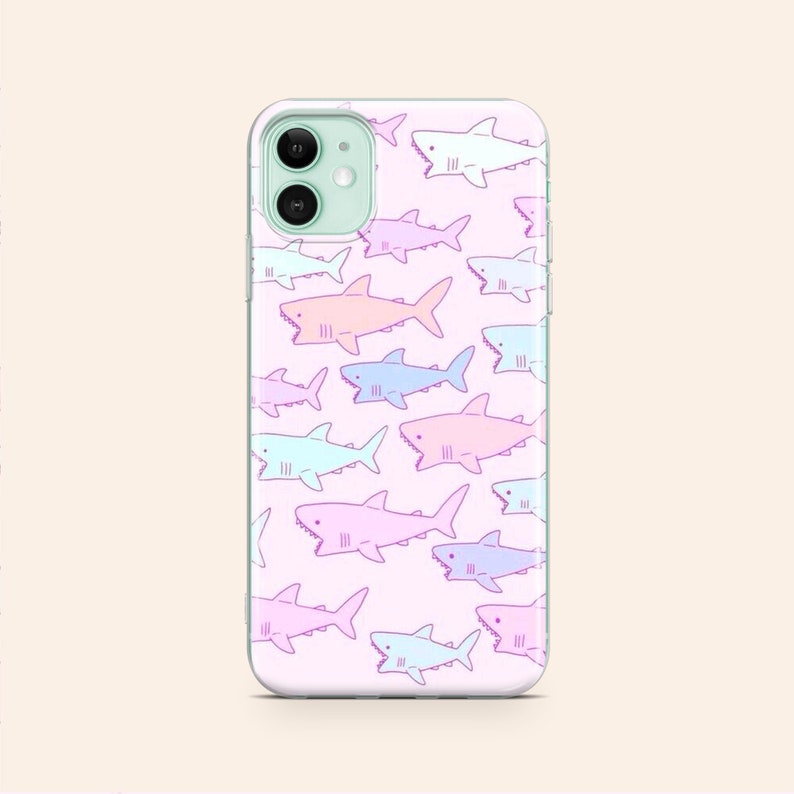 Sharks Iphone 12 Pro Max Case Cute Pink Shark Iphone 12 Case Etsy