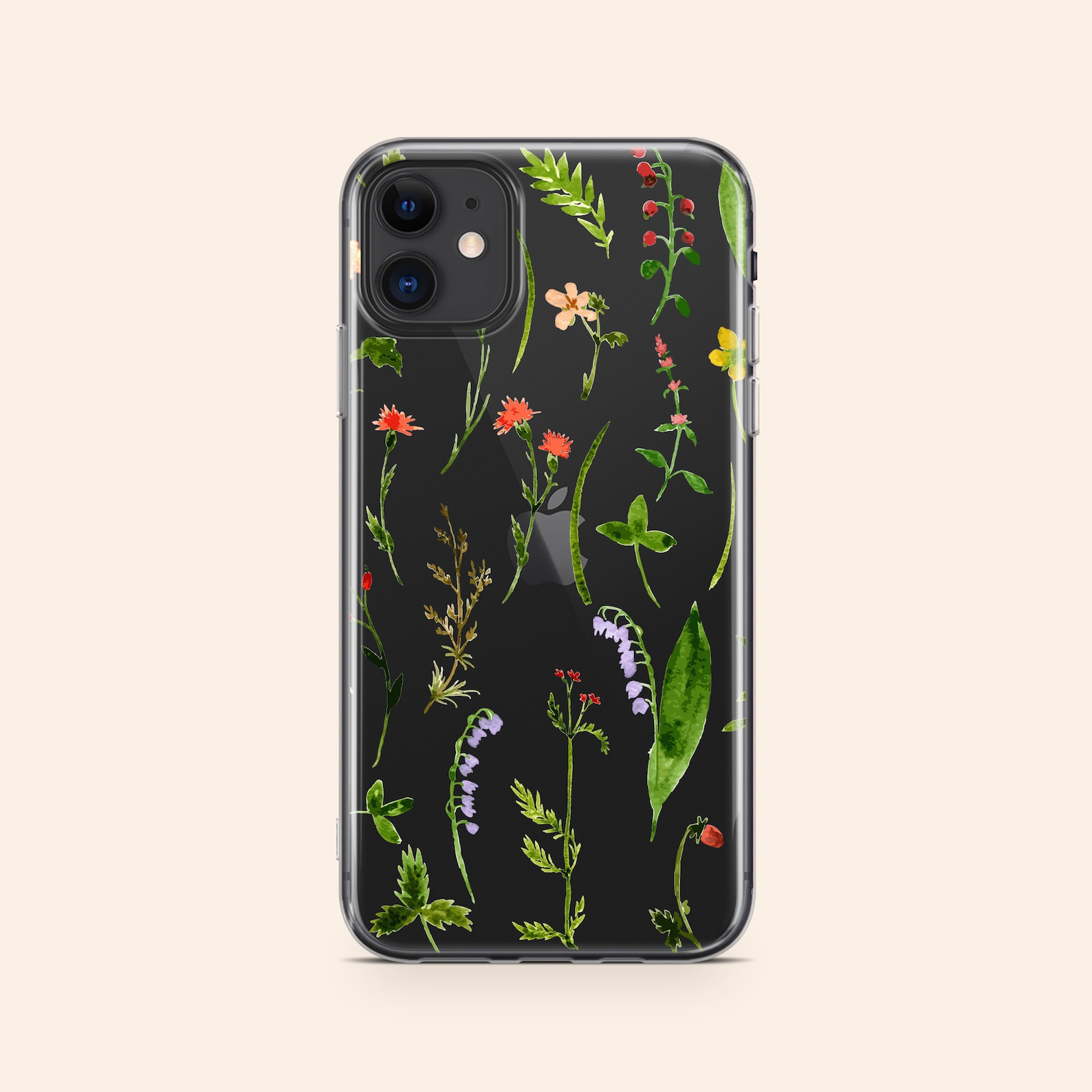 Clear Wildflower Iphone 13 Case Iphone 12 Pro Case Fall Iphone Etsy