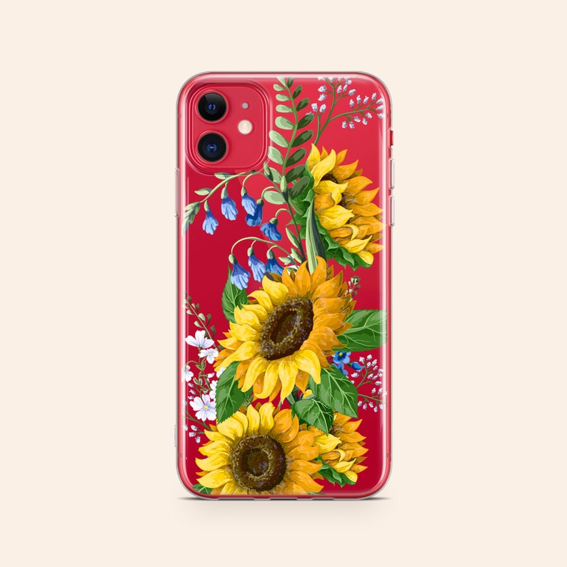 Sunflower iPhone case Floral iPhone 11 case Yellow Sunflowers Etsy