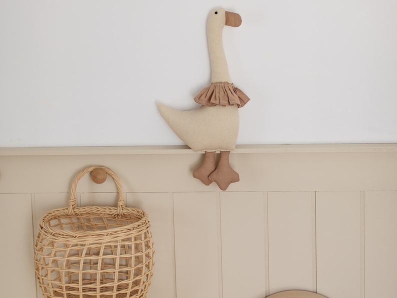 Unique Handmade Goose Snuggler Doll, Great One Of a Kind Gift for Baby Nursery image 3