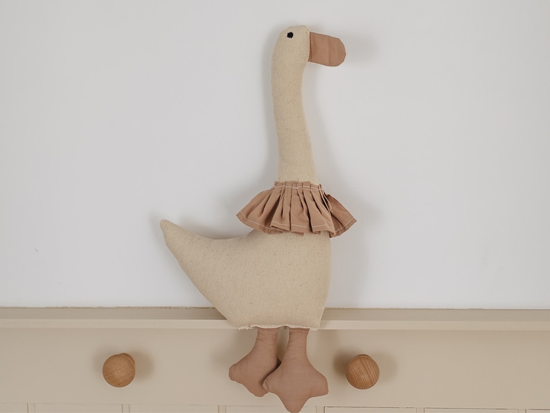 Unique Handmade Goose Snuggler Doll, Great One Of a Kind Gift for Baby Nursery image 2