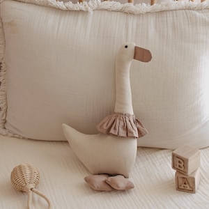 Unique Handmade Goose Snuggler Doll, Great One Of a Kind Gift for Baby Nursery image 1