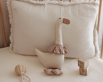 Unique Handmade Goose Snuggler Doll, Great One Of a Kind Gift for Baby Nursery,Easter Duck