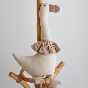 Unique Handmade Goose Snuggler Doll, Great One Of a Kind Gift for Baby Nursery image 4