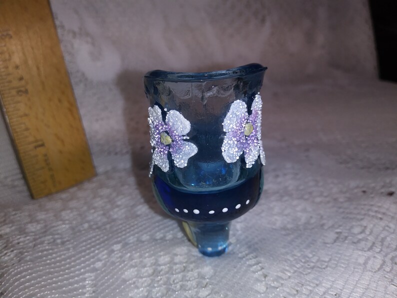 Fenton Hand Painted Glass Slipper