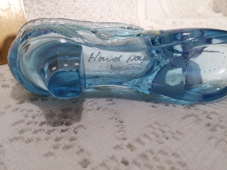 Fenton Hand Painted Glass Slipper