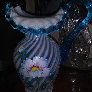 Fenton 90th Anniversary Spiral Optic Pitcher