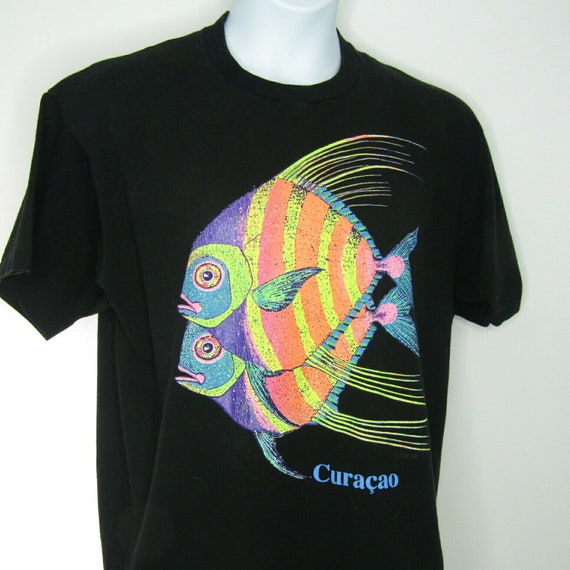 Vintage Tee T Shirt Curacao Caribbean Tropical Fish Beach Size XL Made in  USA -  Canada