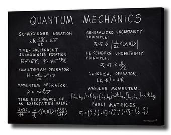 Photonability® Quantum Mechanics Physics Schrodinger Wall Art Canvas Hand written on Blackboard